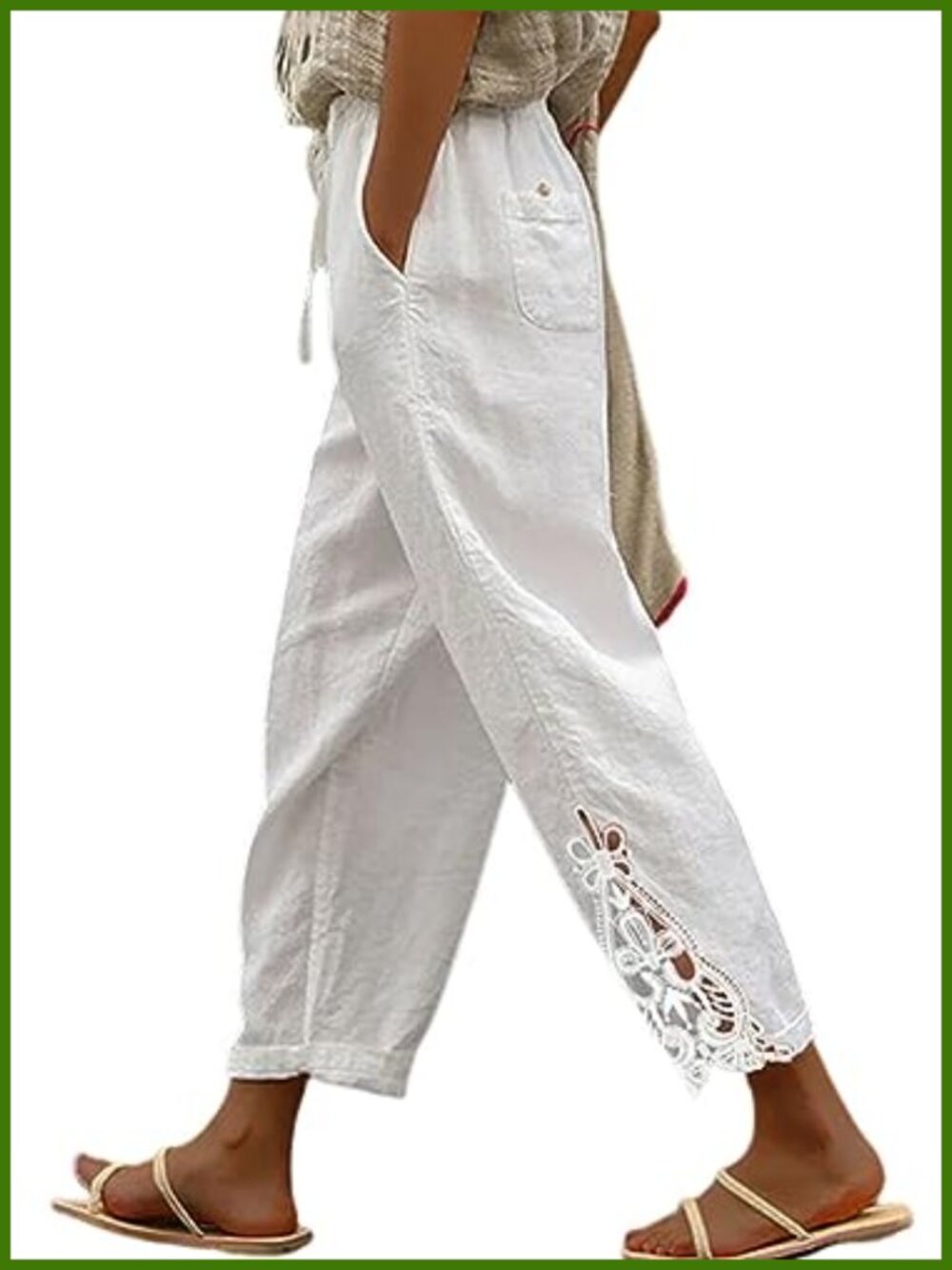 Casual Lightweight Drawstring Elastic Waist Pants with Pockets